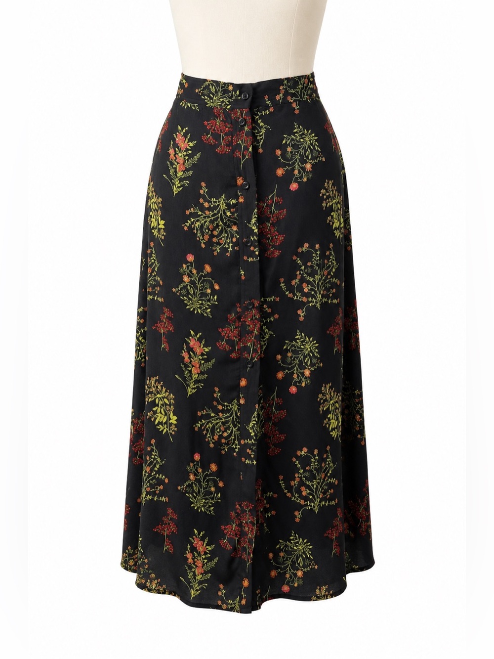 BP Nordstrom Floral Button Front Midi Skirt Size M Boho Cottagecore Resortwear